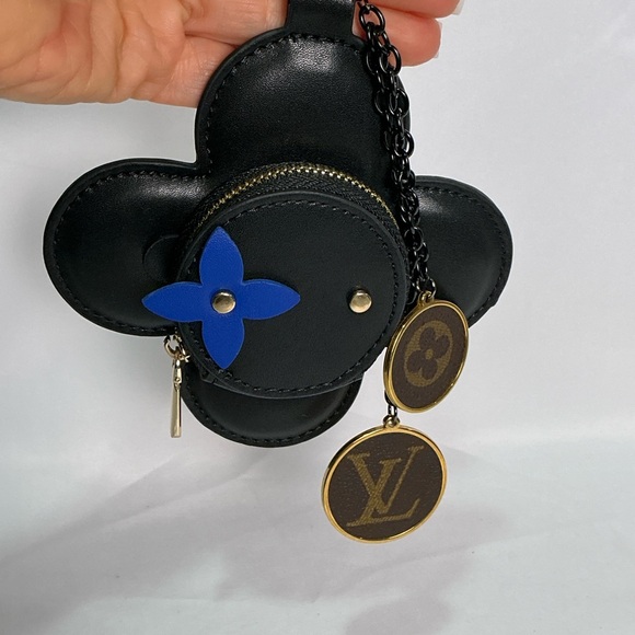 Accessories - Black & Blue Designer Keychain Bag Charm Coin Purse Air Pods Monogram Canvas LV
